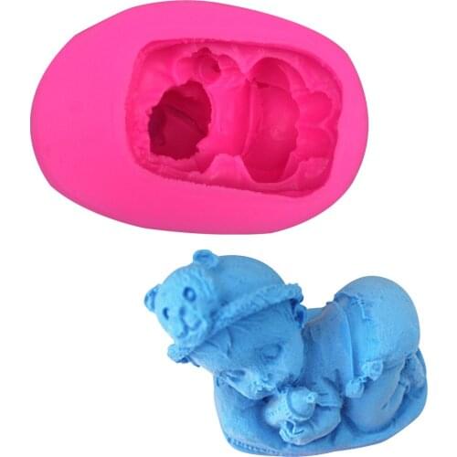 DIY The sucking child Christmas wedding fondant cake candy cooking tools and decorated resin silicone mold F0334