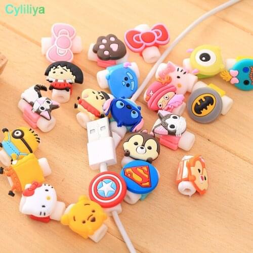 For iPhone 3D Cartoon Charging Charger Cable Protector Anti-break Cord Saver Sleeve Cable Winder 500pcs/lot DHL