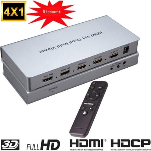 HDMI 4x1 Quad Multiviewer HDMI Switcher 4 In 1 Out Video Converter 1080P PIP Picture in Picture Seamless Switch 5 Model PC to TV
