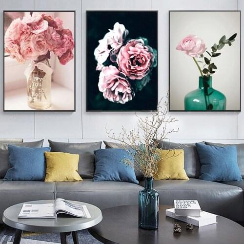 Wall Art Canvas Painting Abstract White Flowers Painting On Canvas Home Decor Wall Pictures For Living Room Wall Painting