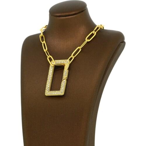 3PCS Hiphop Micro White Cubic Zircon CZ For Women Men Jewelry Gold Copper Chain Necklace Pendant New Trend Unique Gift 2021