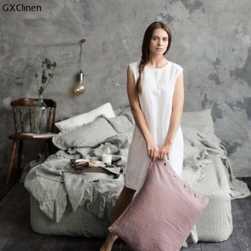 Duvet Cover Natural Linen Quilt Cover Set 4PCS High-Grade Flax Queen King Comforter Cover Solid Color Duvet Cover 220x240