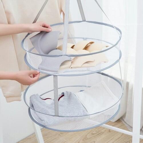Clothes Storage Baskets Dryer Drying Rack Folding Hanging Clothes Home Laundry Basket Dryer Sweater Cloth Dry Hanger Basket