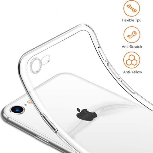Crystal Clear For iPhone 8 Case Soft TPU Transparent Ultra Thin Silicone Gel Full Cover For iphone 5se 5s 6s 7 8 plus x xr 4s 4