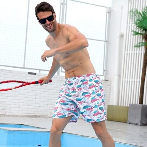 WD957 summer men swimwear vacation beach shorts whale print surfing swimming trunk shorts men swimsuits sunga