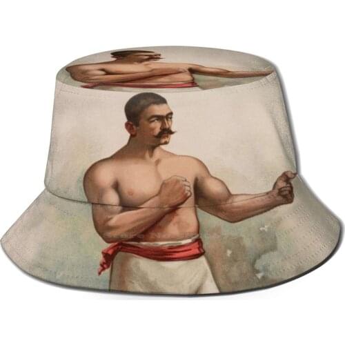 John L Sullivan - Pugilist - Color Print Uv Protection Foldable Bucket Hats Women Men Boxing John L Sullivan Boxing Boxer