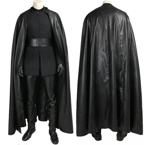 Adult Men Star 8 The Last Jedi Kylo Ren Fighting Clothing Cosplay Costume Halloween Outfit Full Props Suit With Boots