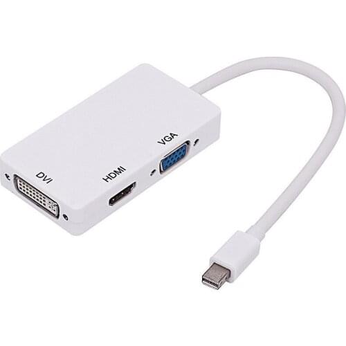 New 3-in-1 Mini-display Port DP Male To HDMI-compatible / DVI / VGA Female Converter Cable for Apple Macbook