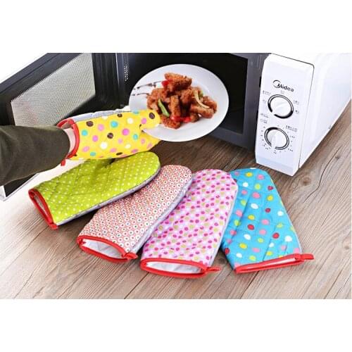 1PC Cotton Oven Glove Heatproof Mitten Kitchen Cooking Microwave Oven Mitt Insulated Non-slip Glove Thickening LF 244