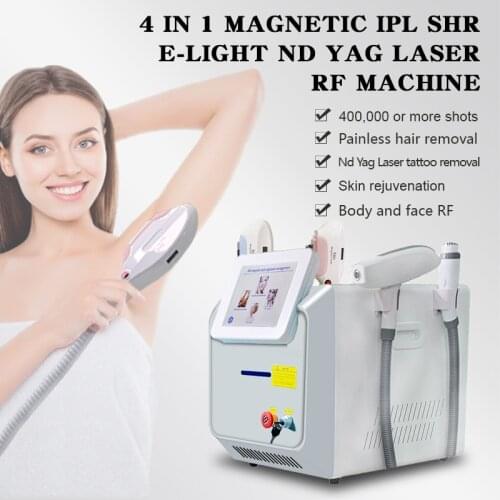 Latest models! Four in one 360 magneto-optical IPL/OPT/SHR/E-Lihght Hair removal YAG laser Tattoo removal beauty equipment