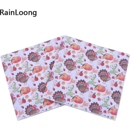 [RainLoong] Printed Apple Turkey Paper Napkins For Thanksgiving Party Decoration Decoupage 33*33cm 1 pack (20pcs/pack)