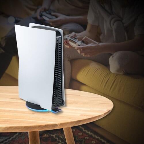 Adjustable RGB Base LED Atmosphere Light Stand Vertical Horizontal Station Holder for PS5 Host Game Console Accessories