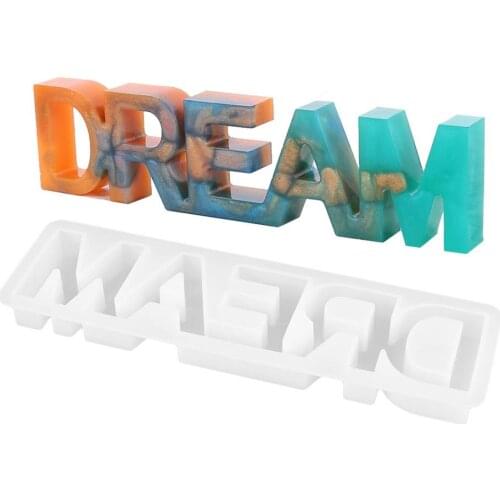 DREAM Letter Silicone Mold Epoxy Reisn Tabletop Ornament Mold Diy Fondant Soap Craft Tool Kitchen Supplies