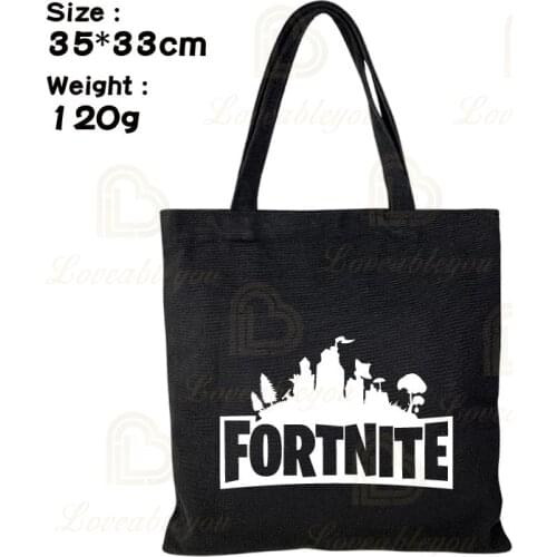 Fortnight One-shoulder Storage Bag Men and Women Anime Figure Simple Printing Shopping Bag Unisex Portable Canvas Shoulder Bag