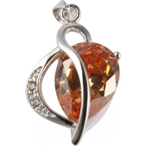 SHUNXUNZE Wedding pendants charms christmas for Jewelry Explosion models Pink Morganite Cubic Zirconia Rhodium Plated R872 R875