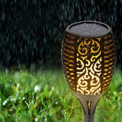 LED Waterproof Solar Lamp Plastic Flickering Torch Flame Light Garden Lamp Outdoor Garden Lawn Light Three Installation Modes