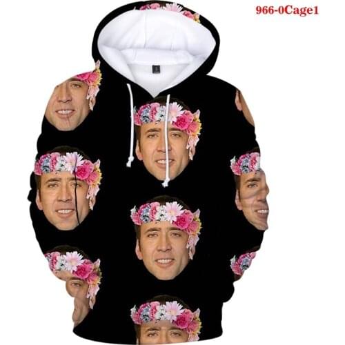 Fashion Hoodie Men Sweatshirt Nicolas Cage Crazy Funny Stare At You Print 3d Sweatshirt Men/women Oversize Dropshipping Hoodies