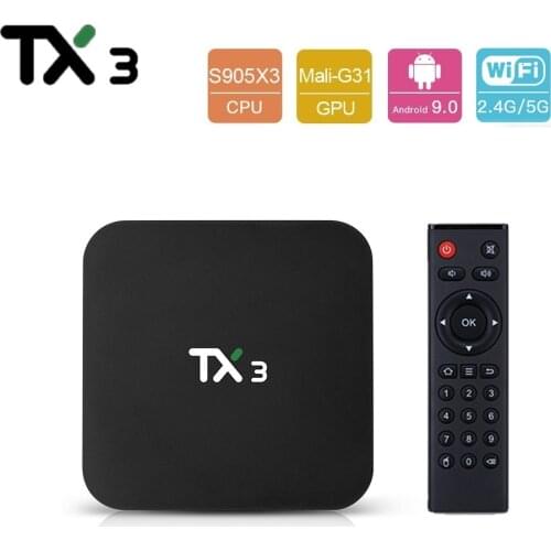 TX3 Amlogic S905X3 Android 9.0 Smart TV BOX Quad Core 2.4G/5GHz Wifi BT 8K Media Player 4GB RAM 32GB 64GB ROM Set Top Box