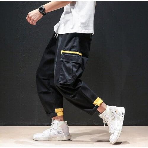 Outdoor 2019 Spring Autumn hip hop loose Cotton elastic waist patchwork trekking tactical camping climbing teenagers cargo pants