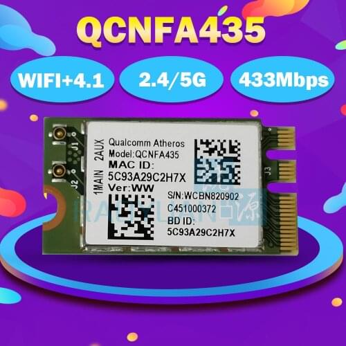 Wifi Card for Qualcomm Atheros QCA9377 QCNFA435 Bluetooth 4.1 802.11AC 2.4G/5G NGFF Wireless adapter CARD