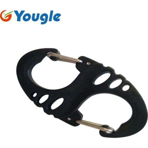 YOUGLE 5 pcs/lot 8 S Shaped Paracord Quick Release and Link Buckles Carabiner Clip Hook Key Chain Ring For Camping Hiking