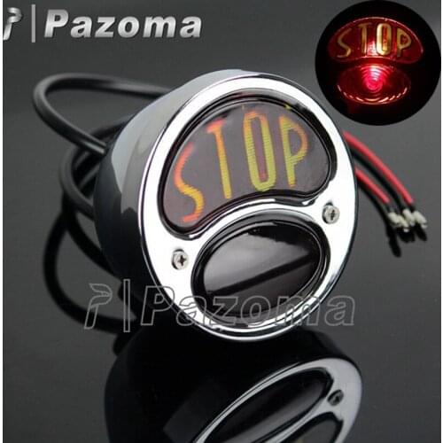 Chrome Motorcycle Rear Tail Light Brake Stop Lamp License Plate Integrated Light For Rat Hot Rods ATV Custom Chopper Bobber