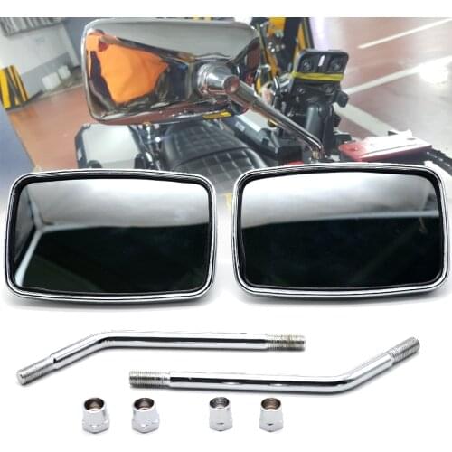 Motorcycle Rearview Mirrors Retro ABS Plastic Silver White Len Side Mirror For Yamaha Vmax 1200 1700 SR400 Suzuki Intruder