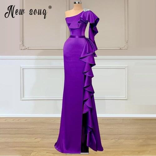 Purple Long Robes Mermaid Crystals Evening Dress Prom Gowns for Women Vestidos De Fiesta Formal Prom Dresses Robe de mariee
