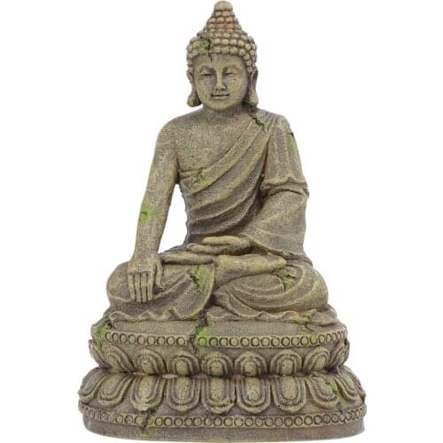 1Pc Buddha Statue Ornament Unique Resin Vintage Chic Delicate Aquarium Landscape Decoration Buddha Figurine Adornment