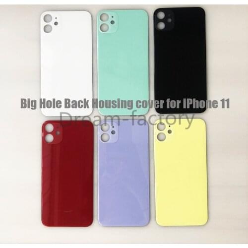 500PCS Big Hole Back Glass Battery Cover Rear Back Door Housing Replacement for iPhone 11 Pro Max free DHL