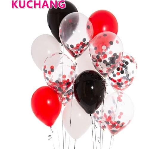 12pcs/lot 12inch New Gold Pink Blue Balloons Gold Black Red Confetti Wedding Birthday Party Decor Helium baby Shower Supplies