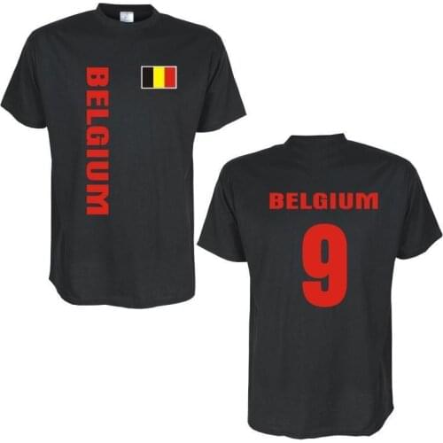 2019 Fashion Solid Color Men Tshirt T-Shirt BELGIEN (Belgium) Flagshirt Footballer Team Soccers Casual Tee