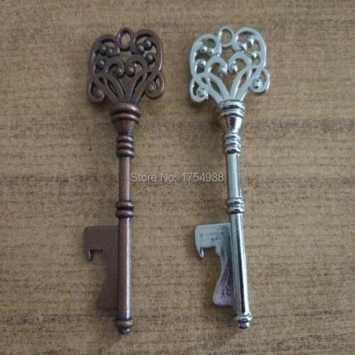 50pcs Antique Copper Skeleton Key Bottle Opener Wedding Favor Bridal Shower Gifts Back Gift for Guests balloons party decoration