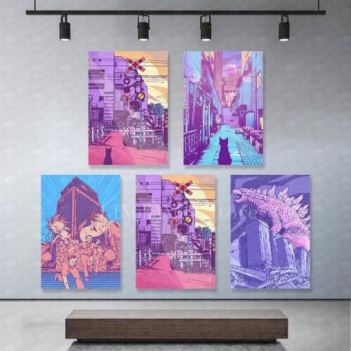 5D DIY Full Drill Diamond Painting Anime Purple World City Street Cartoon Diamond Mosaic Embroidery Cross Stitch Kits Home Decor