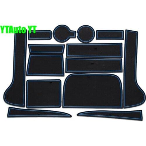 Auto anti-slip cup holder mat non slip door gate slot pad for volkswagen vw tiguan 2013-2014, auto accessories