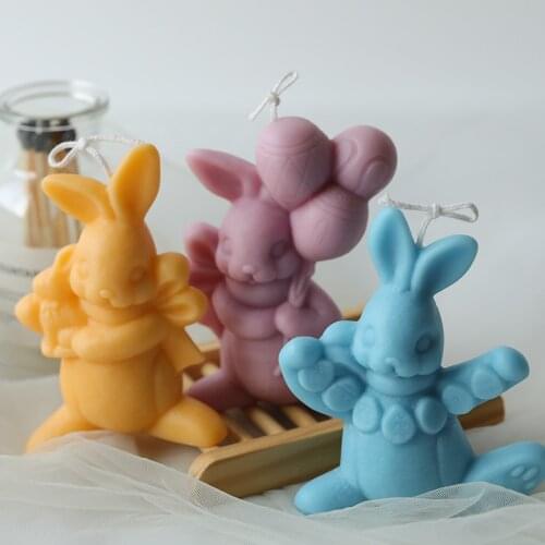 Big Rabbit Creative Candle Silicone Mold Easter Bunny Soap Mold Home Aromatherapy Mold Manual DIY Material