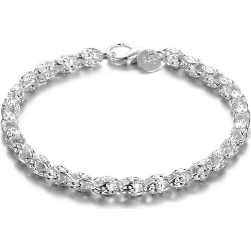 925 Sterling Silver Hanging Buckle Exquisite Hollow New Leading Bracelet Couple Mens Womens Party Gift Jewelry Accessories