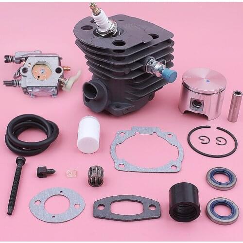 Cylinder Piston Carburetor For Husqvarna 55 51 Decompression valve Intake Pipe Oil Seal Fuel Line Kit 503609171 505275719