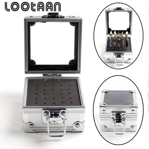 Lootaan 1pc Aluminum Nail Art Grinding Head Bit Holder Displaying Storage Box Nail Drill Bits Container Stand Display Rack