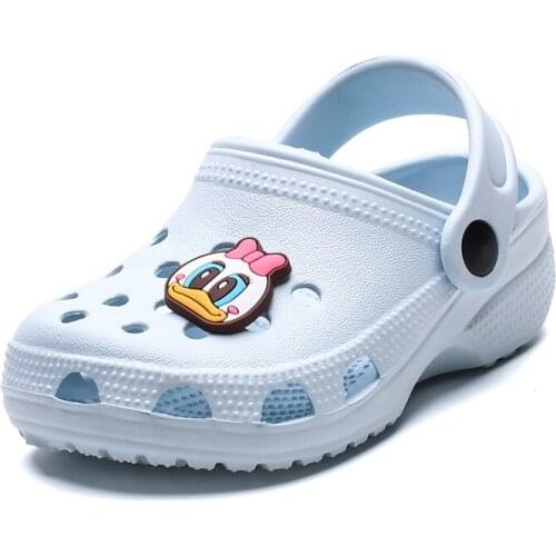 Disney Baby Flat Hole Sandals Boys and Girls Baotou Beach Shoes Fashion Lightweight Slippers