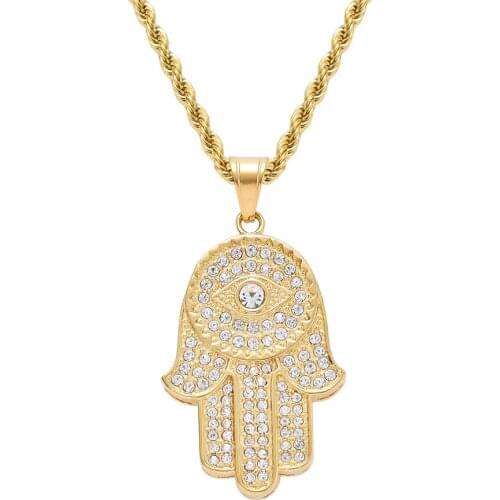 Men Hiphop Shiny Necklace Diamonds Female Pendant Necklace For Women Men Necklace Lady Jewelry Party Travel Gift Jewerly