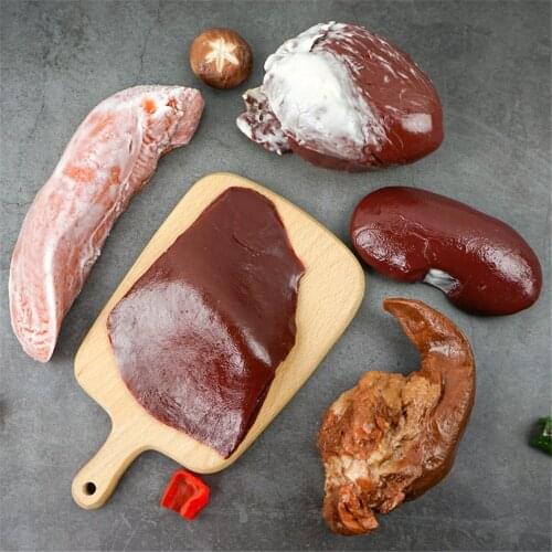 Pigs Liver feet Kidney Hearts tongue Hock Pork Steak Chops Fillet ribs pieces Joint Casserole Pork beef meat model fake food