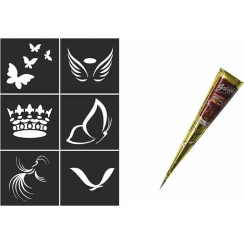 Henna Mould (Temporary Tattoo Template) + Red Golecha Indian henna henna хна для бровей henna powder плетка