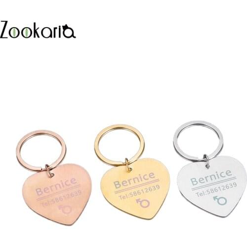 Customized Dog Cat Pet ID Tags Metal Name Tags for Puppies Cat Anti-Lost Pet Nameplate for Dogs Personalized Pet Accessories