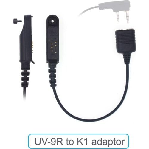 Adapter Cable Baofeng UV-9R Plus UV-XR Waterproof to 2 Pin Suitable for UV-5R UV-82 UV-S9 Walkie Talkie Headset Speaker Mic