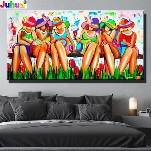 5D DIY Square/Round Drill Diamond Painting Abstract Art,Fat Lady Cross Stitch Diy Diamond Embroidery Women Diamond Mosaic Set