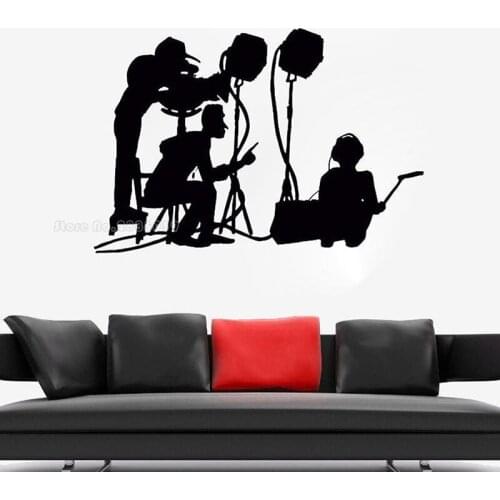 Cinema Poster Movie Wall Decal Showtime Camera Mural Film Strip Tape Vinyl Wall Stickers Home Decoration Wall Art Mural LL2158