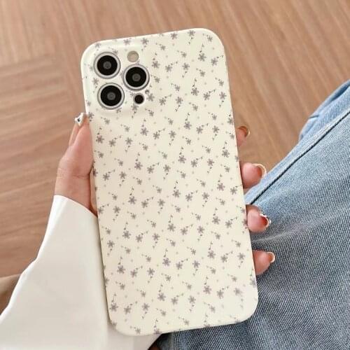 Gimfun Korea Cute Floral Phone Case for iPhone 12 11 Pro Max X XSmax XR 7 8Plus 12pro Soft TPU White Matte Flower Back Cover