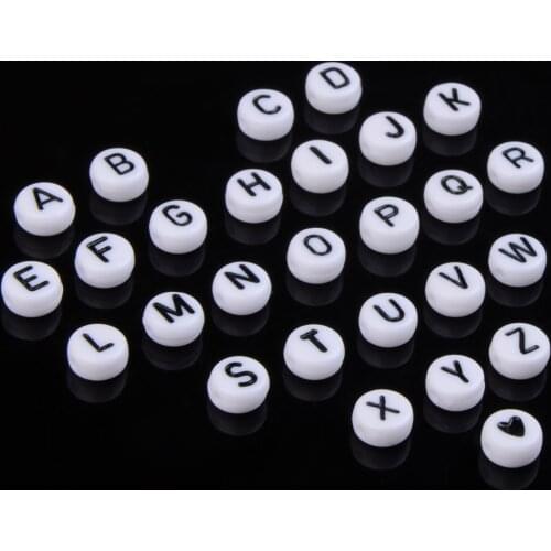 100pcs/Lot 7MM Spacer Beads Round Acrylic Letter Beads Oval Alphabet Beads For Jewelry Making DIY Handmade Accessories
