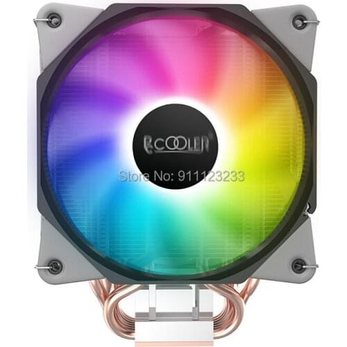 Pccooler Donghai S7 computer cpu cooler, 120mm silent SRGB PWM fan, i3 i5 i7 i9/AMD all copper base 6 heat pipe twin towers